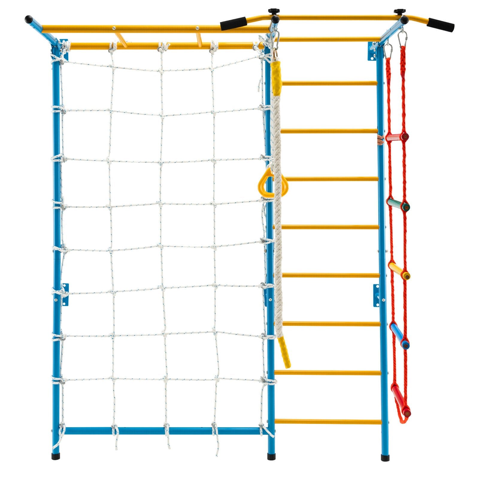 7 In 1 Kids Indoor Gym Playground Swedish Wall Ladder for Solid Wall, Yellow Climbers & Slides at Gallery Canada