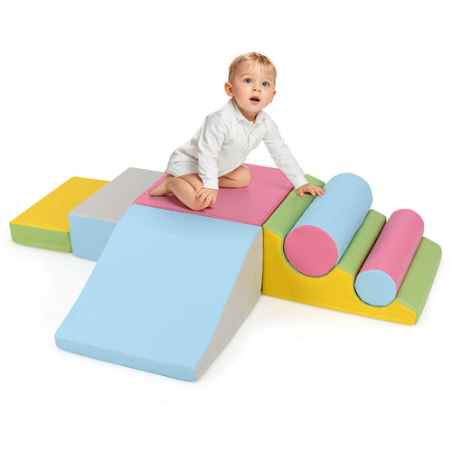 7-Piece Foam Blocks, Soft Climbing Toys, Pink