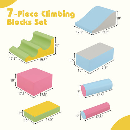 7-Piece Foam Blocks for Toddlers Soft Climbing Toys Indoor Play for Babies, Pink Climbers & Slides at Gallery Canada
