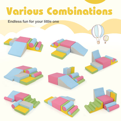 7-Piece Foam Blocks for Toddlers Soft Climbing Toys Indoor Play for Babies, Pink Climbers & Slides at Gallery Canada