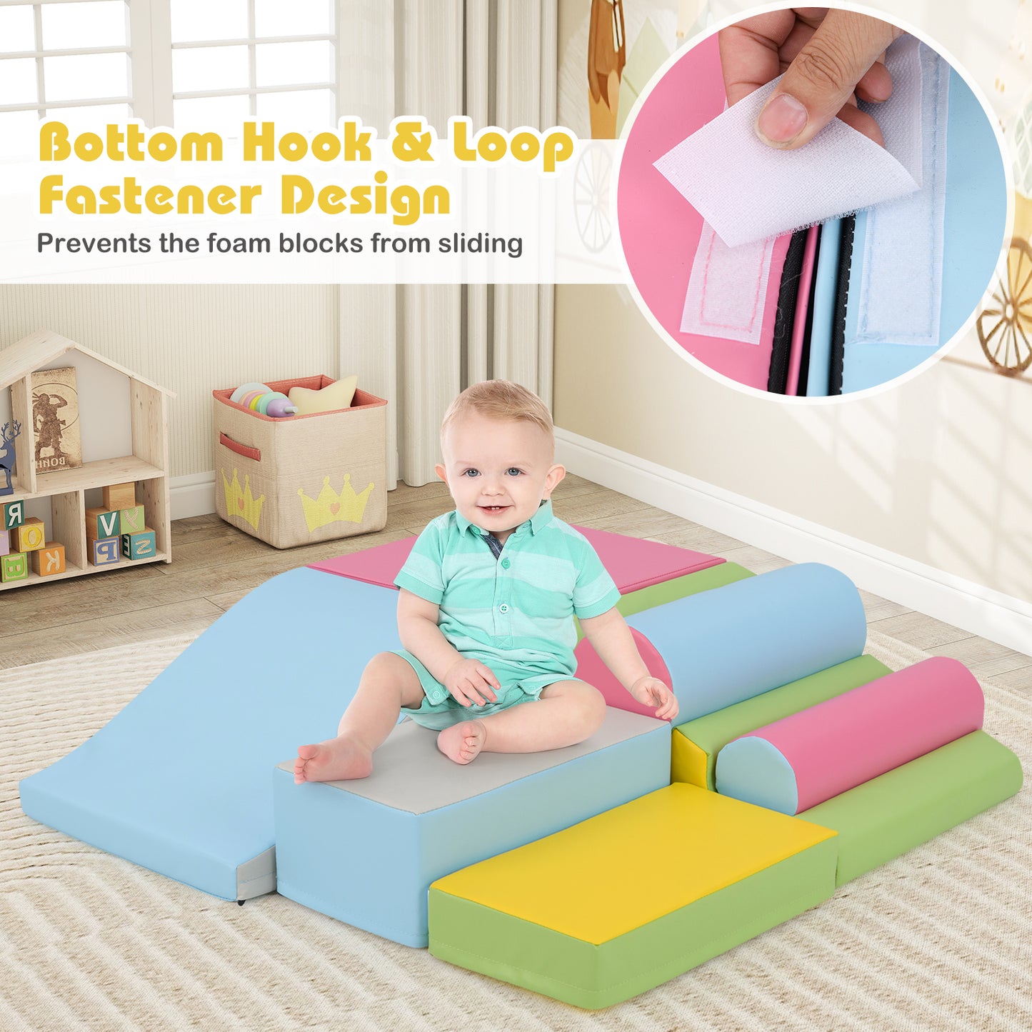 7-Piece Foam Blocks for Toddlers Soft Climbing Toys Indoor Play for Babies, Pink Climbers & Slides at Gallery Canada