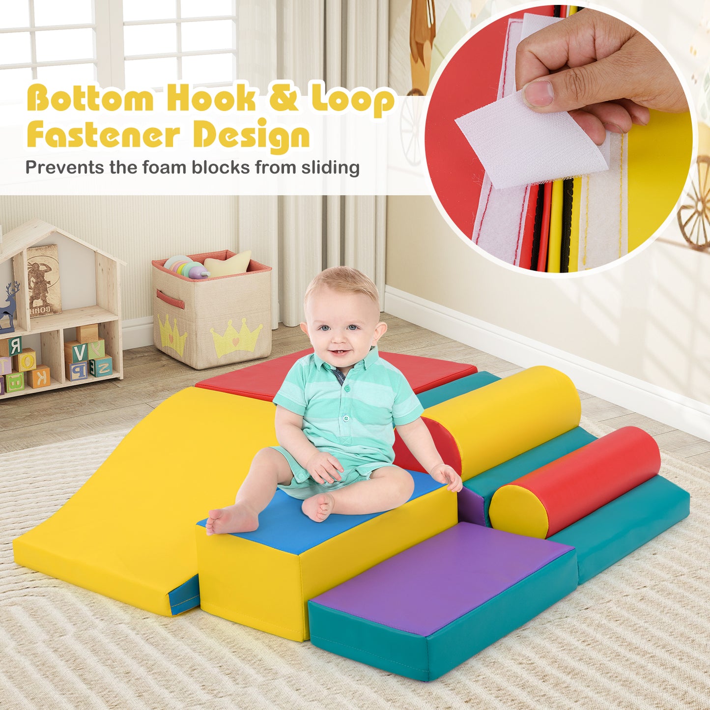 7-Piece Foam Blocks for Toddlers Soft Climbing Toys Indoor Play for Babies, Red Climbers & Slides at Gallery Canada