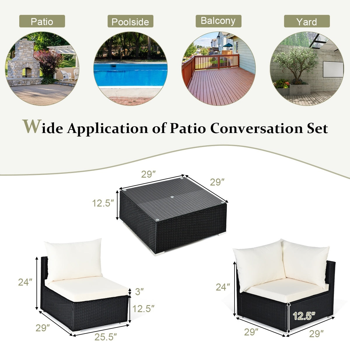 7-Piece Outdoor Sectional Wicker Patio Sofa Set, Beige Outdoor Sectionals at Gallery Canada