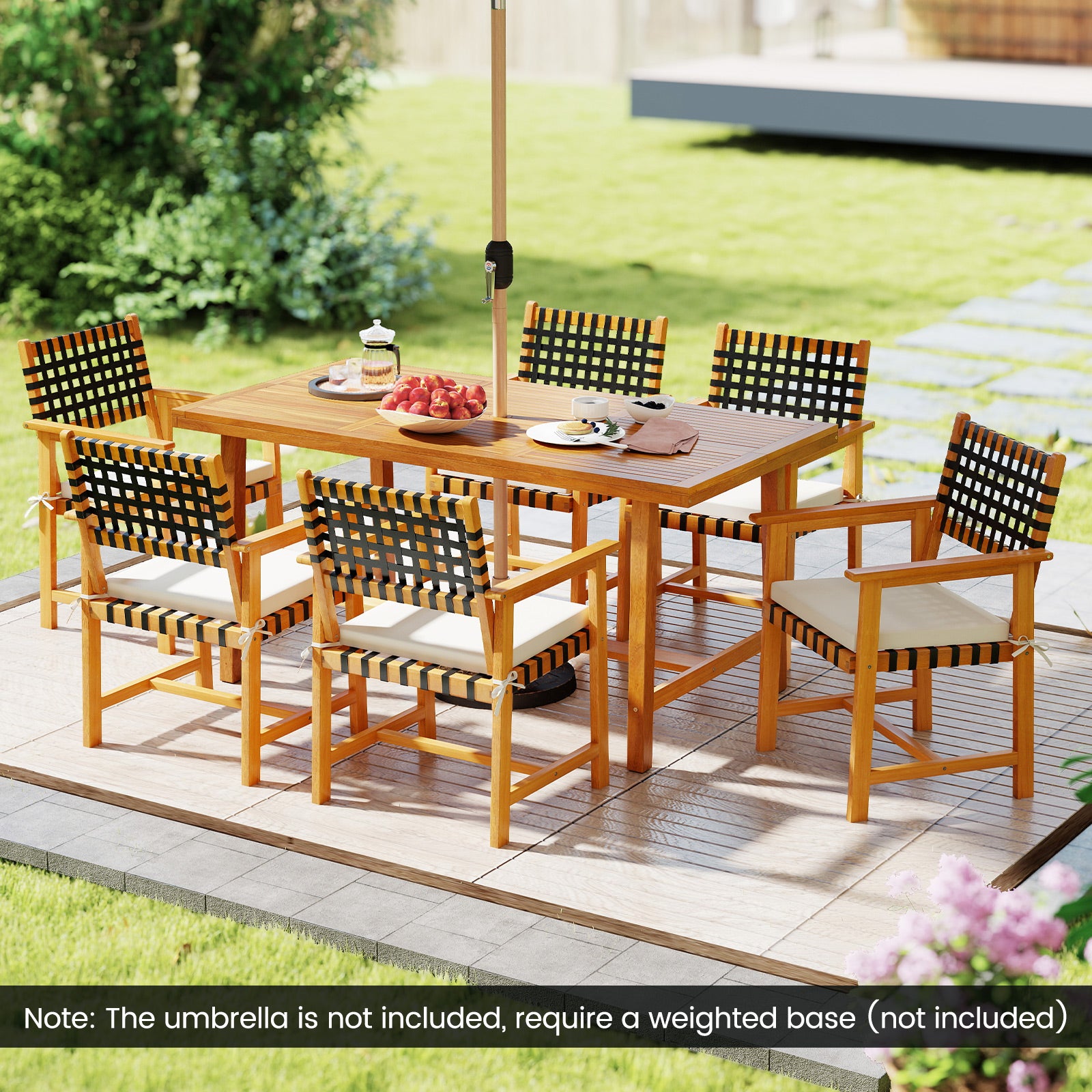 7-Piece Patio Dining Set for 6 People Farmhouse Furniture Patio Dining Sets at Gallery Canada
