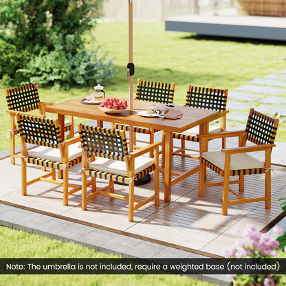 7-Piece Patio Dining Set for 6 People Farmhouse Furniture Patio Dining Sets at Gallery Canada