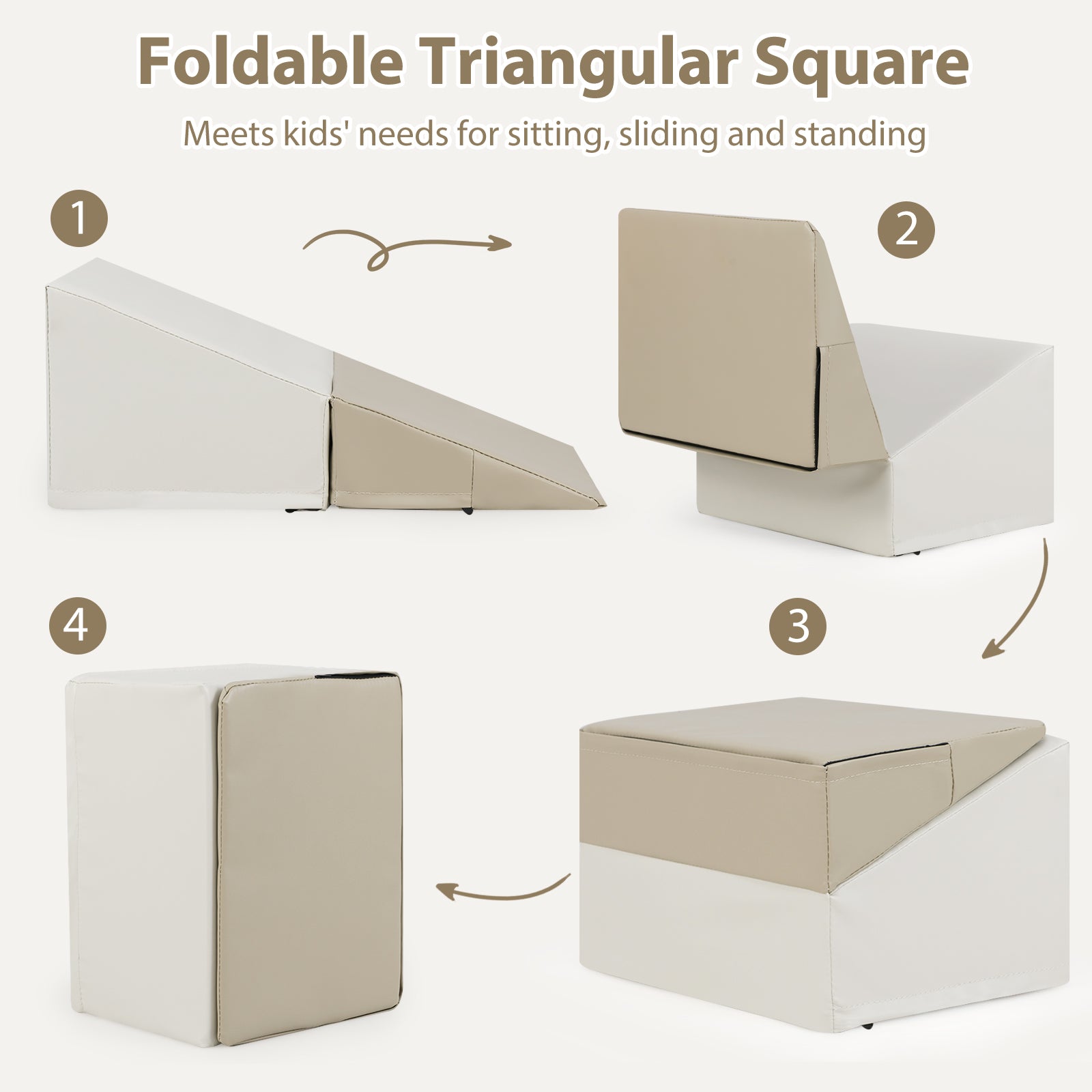 7-Piece Soft Foam Toddler Climbing Blocks Set PU Leather for 1+ Year Old, Gray Climbers & Slides at Gallery Canada