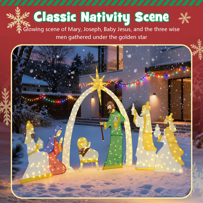 7 Piece Lighted Nativity Scene, 310 Warm White LED Lights Christmas Decor & Accessories at Gallery Canada