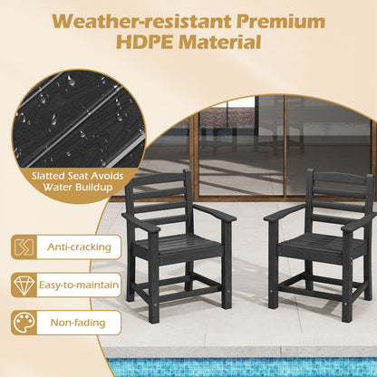 Outdoor Dining Table Set, 6 People, 67” Rectangle Table, 6 Armchairs, Black Patio Dining Sets at Gallery Canada