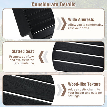 7 Pieces Patio Dining Set Outdoor HDPE Weather Resistant Table and Chairs Set, Black Patio Dining Sets at Gallery Canada