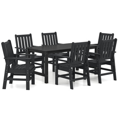 7 Piece Patio Dining Set, Outdoor HDPE Weather Resistant, Black Patio Dining Sets at Gallery Canada
