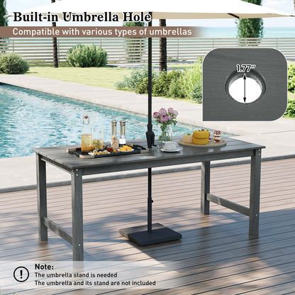 7 Piece Patio Dining Set, HDPE Weather Resistant, Table and Chairs, Gray Patio Dining Sets at Gallery Canada