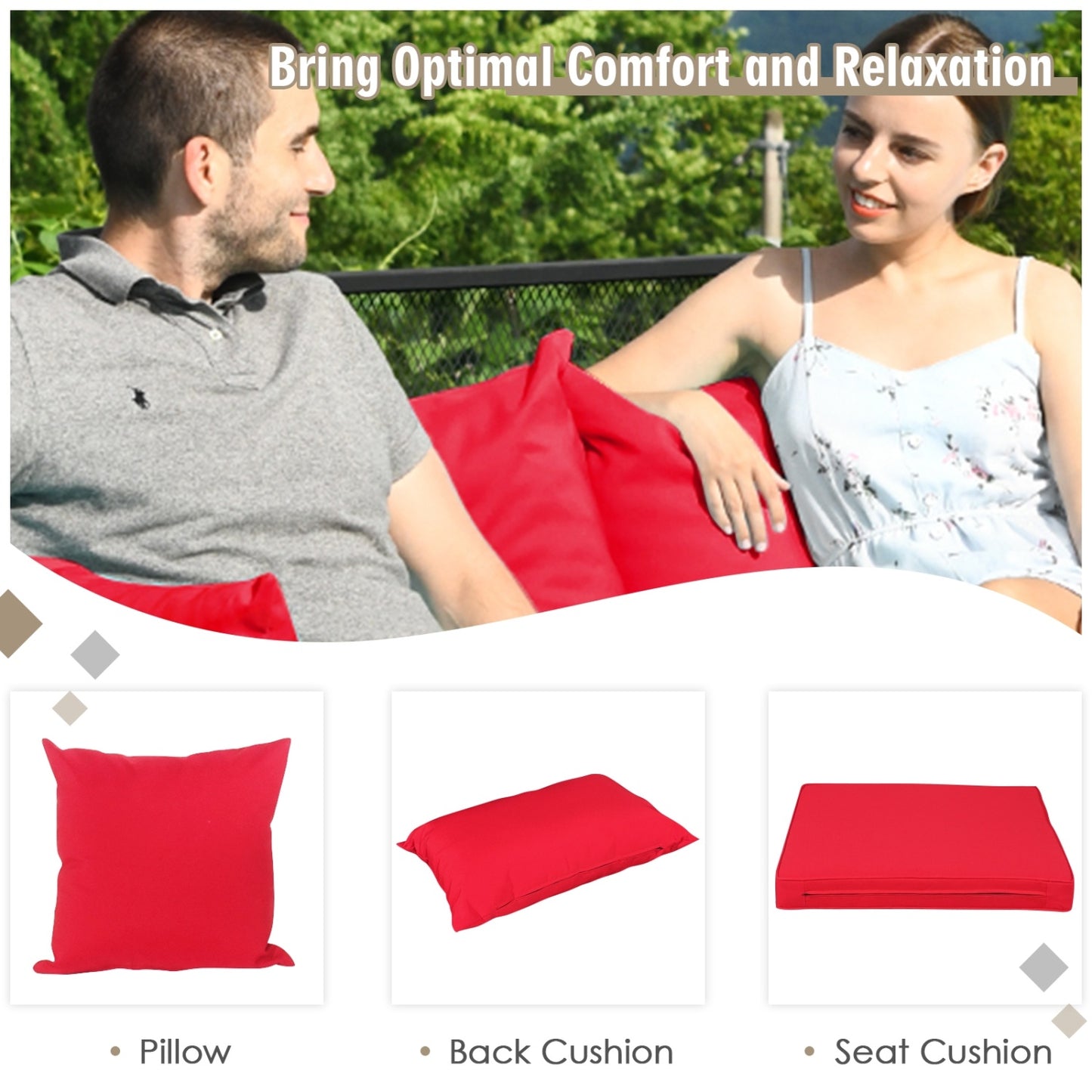 7-Piece Patio Rattan Furniture Set, Sectional Sofa, Red Outdoor Sectionals at Gallery Canada
