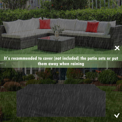 7-Piece Patio Rattan Furniture Set, Sectional Sofa, White Outdoor Sectionals at Gallery Canada