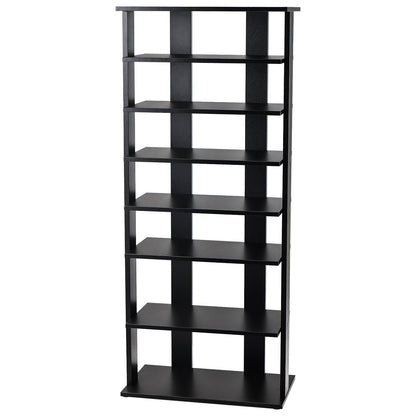 7-Tier Dual 14 Pair Shoe Rack Free Standing Concise Shelves Storage, Black Shoe Racks & Storage Benches at Gallery Canada