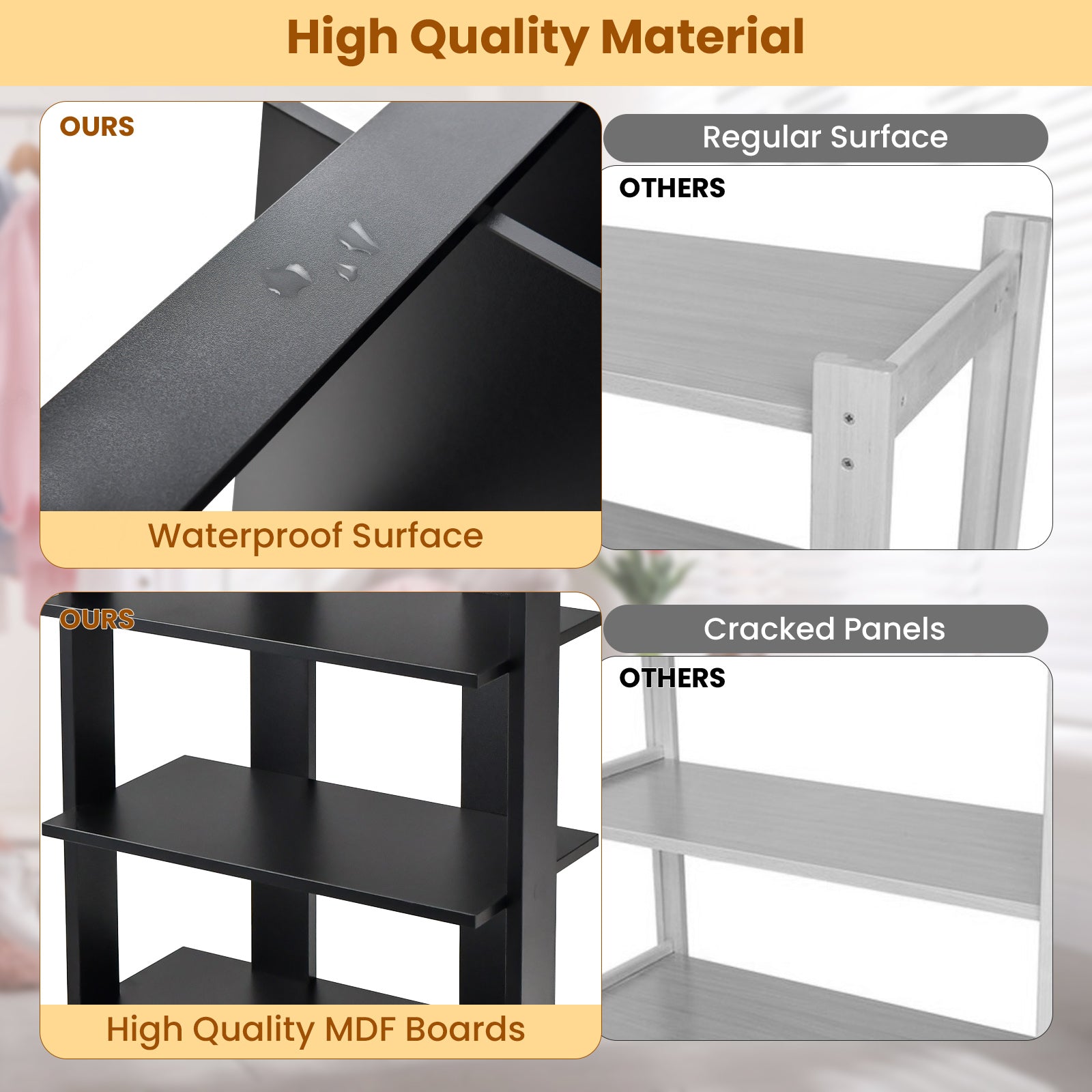 7-Tier Dual 14 Pair Shoe Rack Free Standing Concise Shelves Storage, Black Shoe Racks & Storage Benches at Gallery Canada