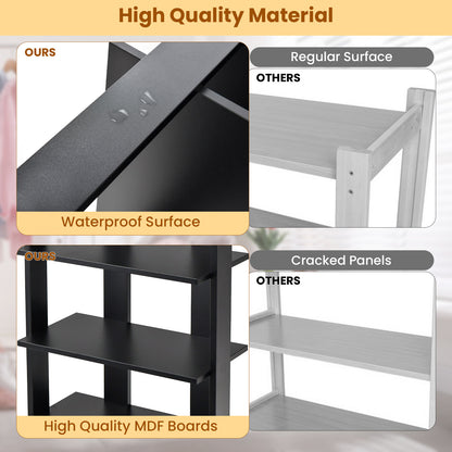 7-Tier Dual 14 Pair Shoe Rack Free Standing Concise Shelves Storage, Black Shoe Racks & Storage Benches at Gallery Canada