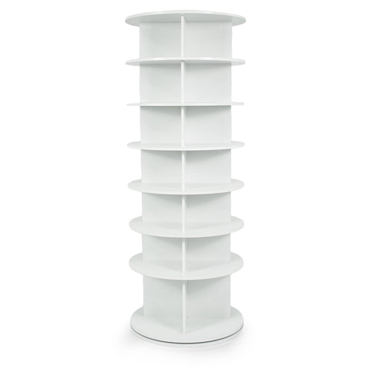 7-Tier Rotating Shoe Rack Tower, White Shoe Racks & Storage Benches White at Gallery Canada