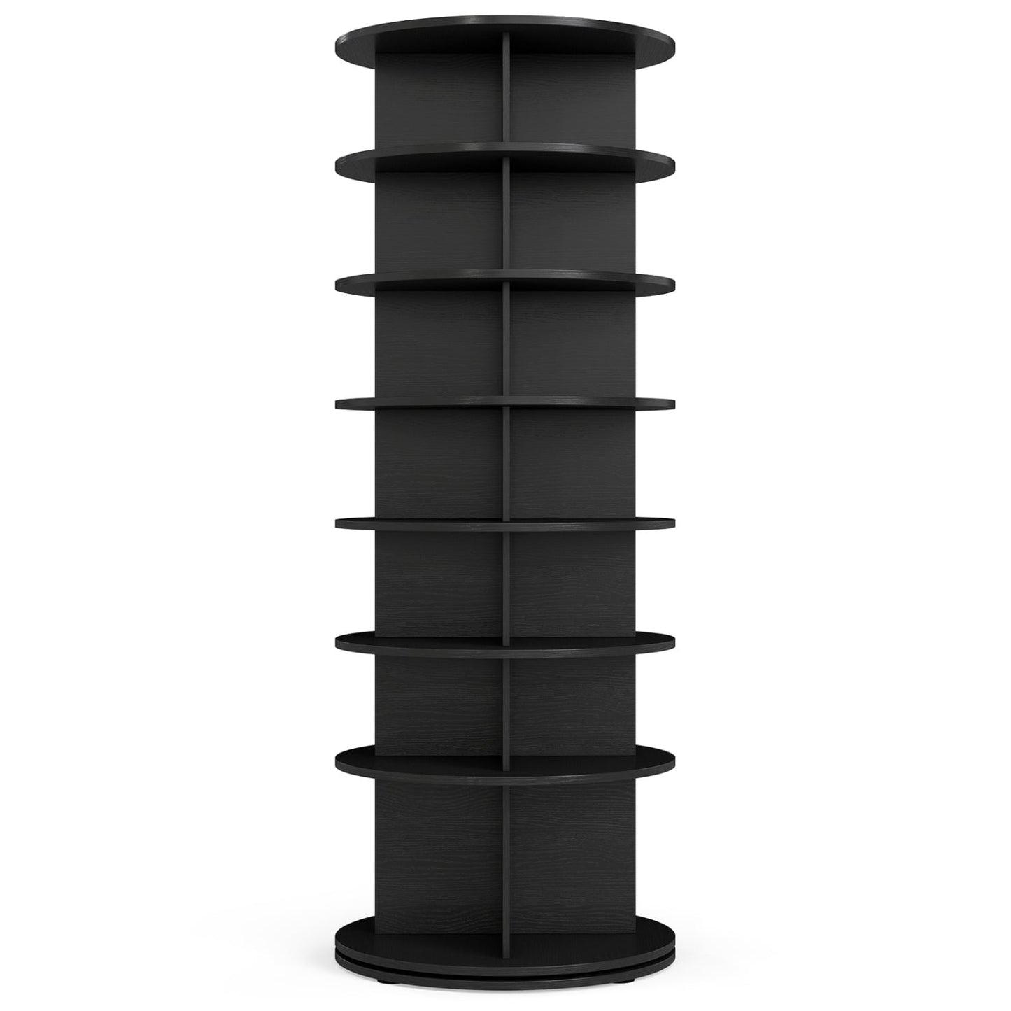 7-Tier Rotating Shoe Rack Tower, Black