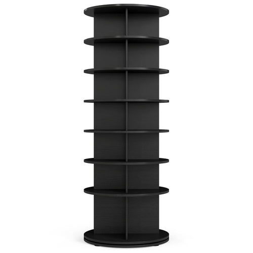 7-Tier Rotating Shoe Rack Tower, Black