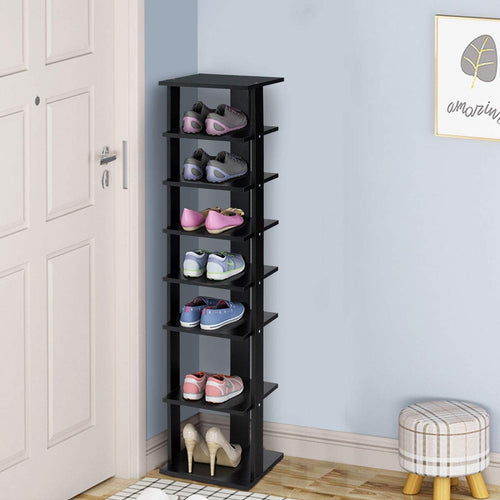 7-Tier Shoe Rack, Free Standing Storage Shelves, Black