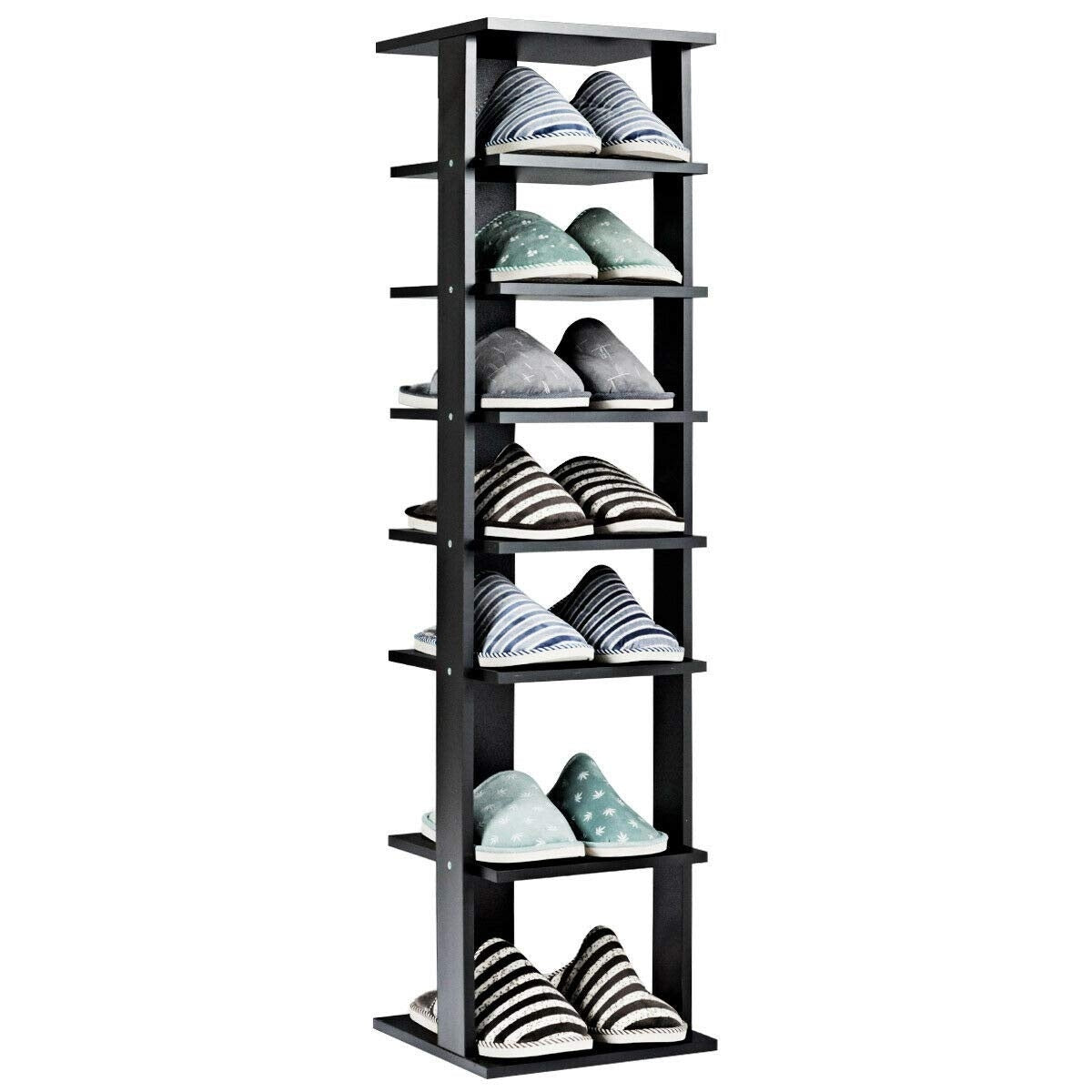 7-Tier Shoe Rack, Free Standing Storage Shelves, Black Shoe Racks & Storage Benches at Gallery Canada
