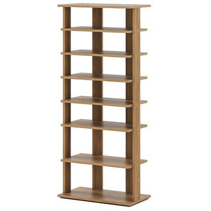 7 Tiers Patented Vertical Shoe Rack for Front Door, Natural