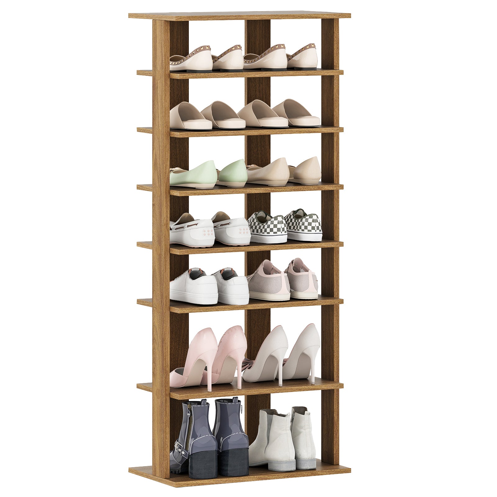 7 Tiers Patented Vertical Shoe Rack for Front Door, Natural Shoe Racks & Storage Benches at Gallery Canada