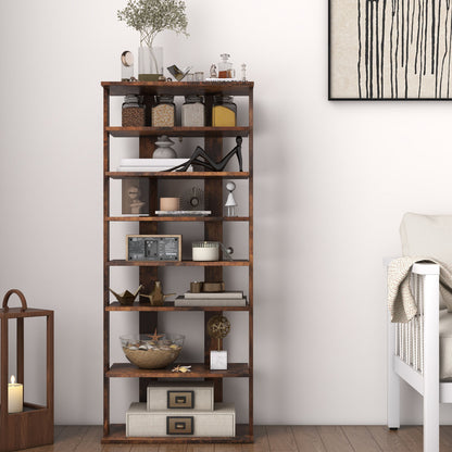 7 Tiers Vertical Shoe Rack, Rustic Brown Shoe Racks & Storage Benches at Gallery Canada