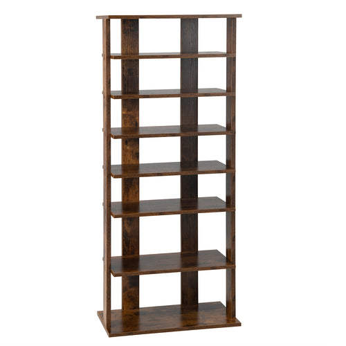 7 Tiers Vertical Shoe Rack, Rustic Brown