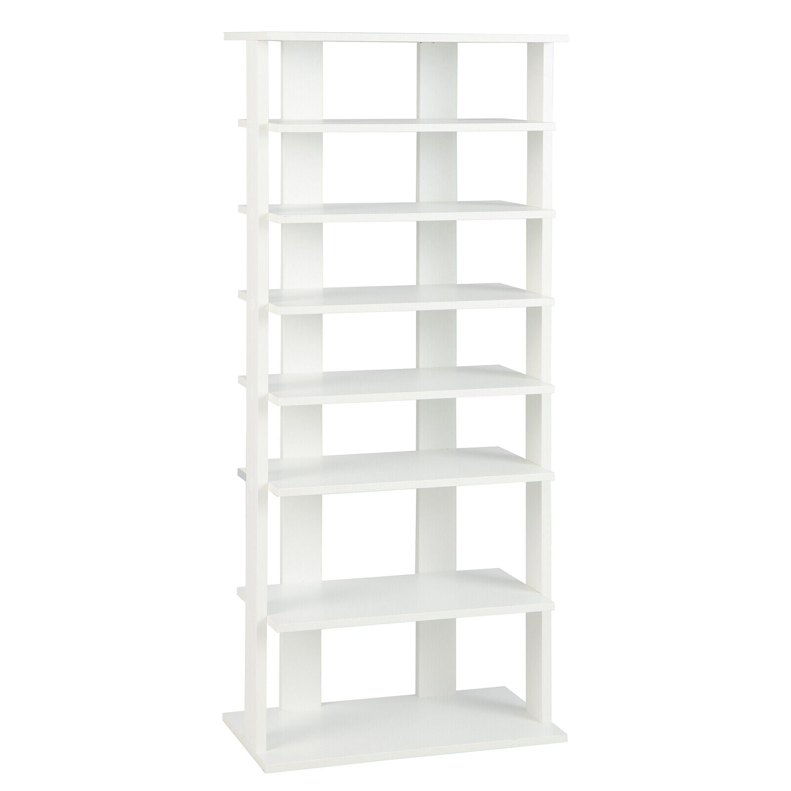 7 Tier Vertical Shoe Rack, White Shoe Racks & Storage Benches White at Gallery Canada