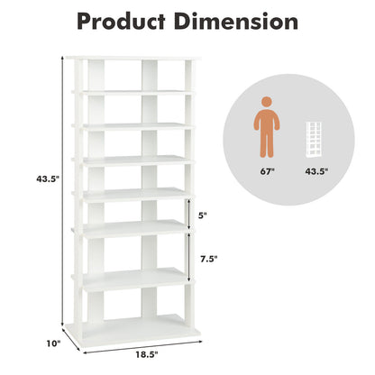 7 Tier Vertical Shoe Rack, White Shoe Racks & Storage Benches at Gallery Canada