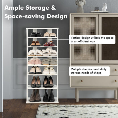 7 Tier Vertical Shoe Rack, White Shoe Racks & Storage Benches at Gallery Canada