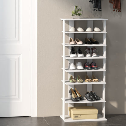 7 Tier Vertical Shoe Rack, White Shoe Racks & Storage Benches at Gallery Canada