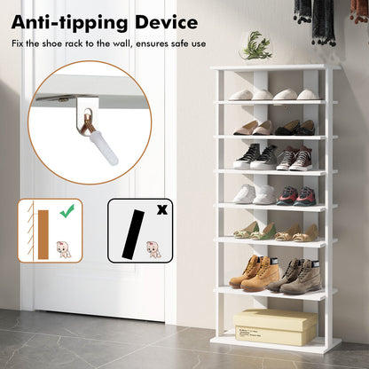 7 Tier Vertical Shoe Rack, White Shoe Racks & Storage Benches at Gallery Canada