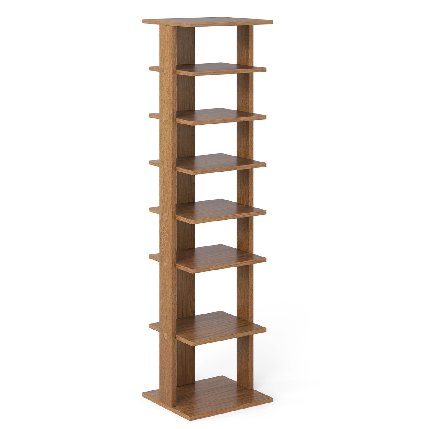 7-Tiers Vertical Wooden Space Saving Shoe Rack for Front Door, Natural Shoe Racks & Storage Benches Natural at Gallery Canada