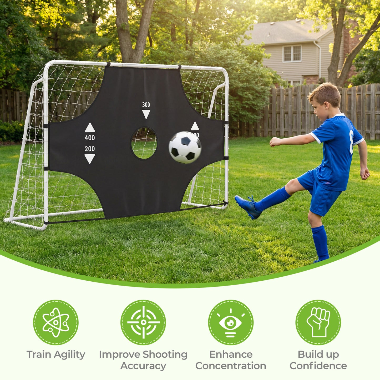 7 Ft X 5 Ft Soccer Goal Set, Football Net With Removable Target Cloth Sport Equipments at Gallery Canada