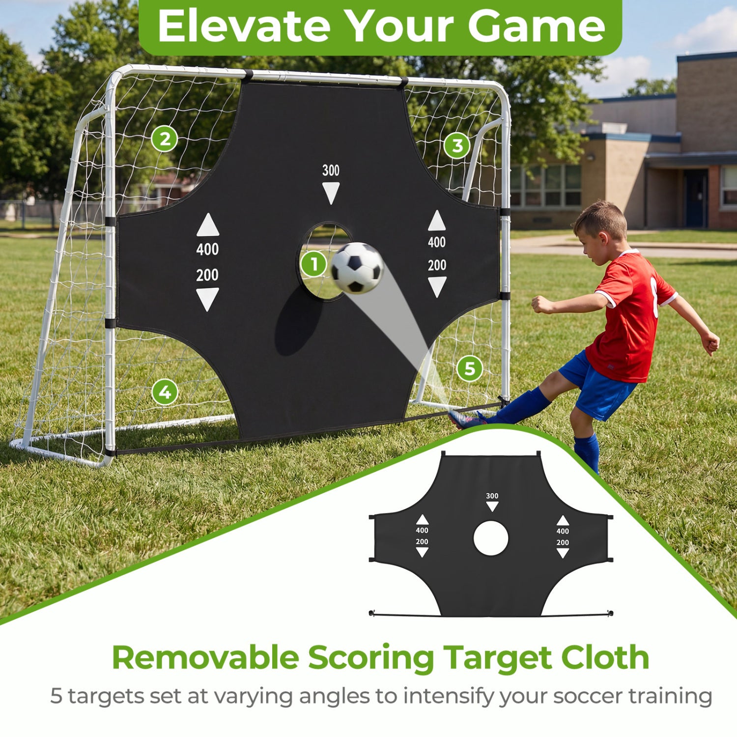 7 Ft X 5 Ft Soccer Goal Set, Football Net With Removable Target Cloth Sport Equipments at Gallery Canada