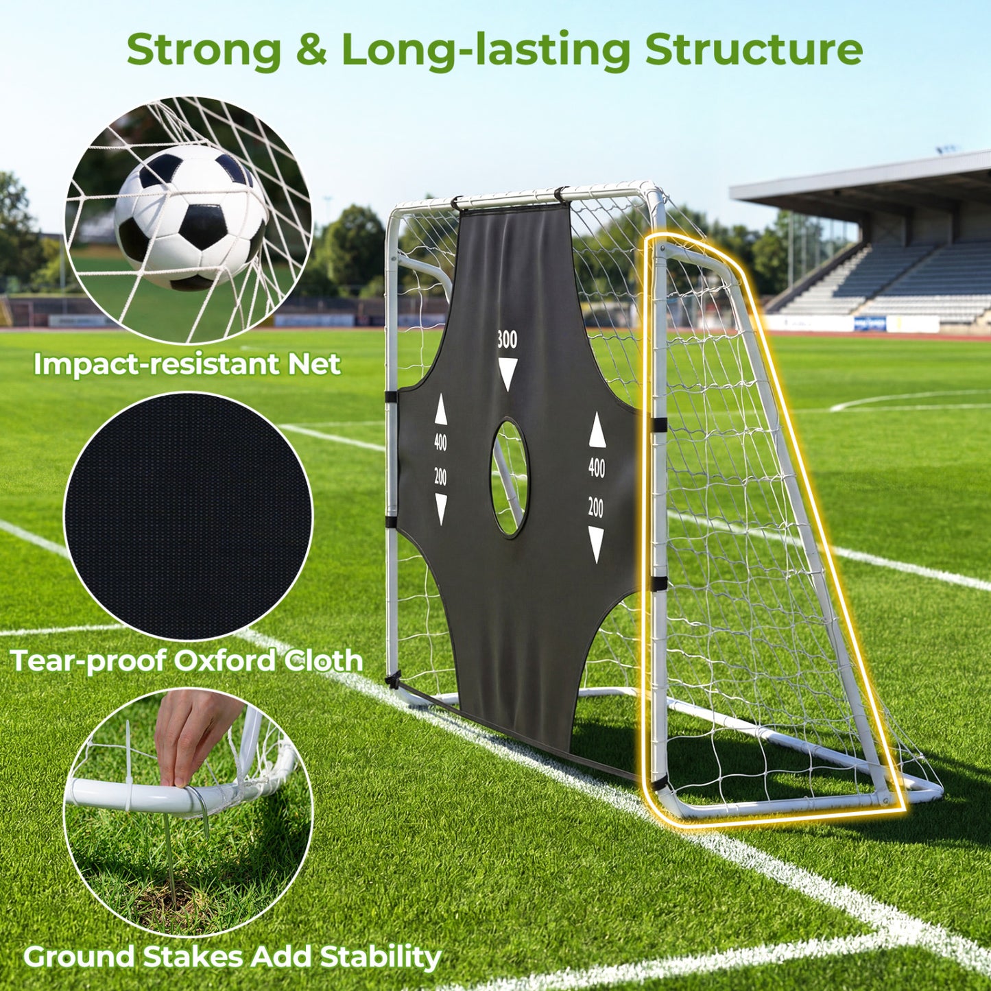 7 Ft X 5 Ft Soccer Goal Set, Football Net With Removable Target Cloth Sport Equipments at Gallery Canada