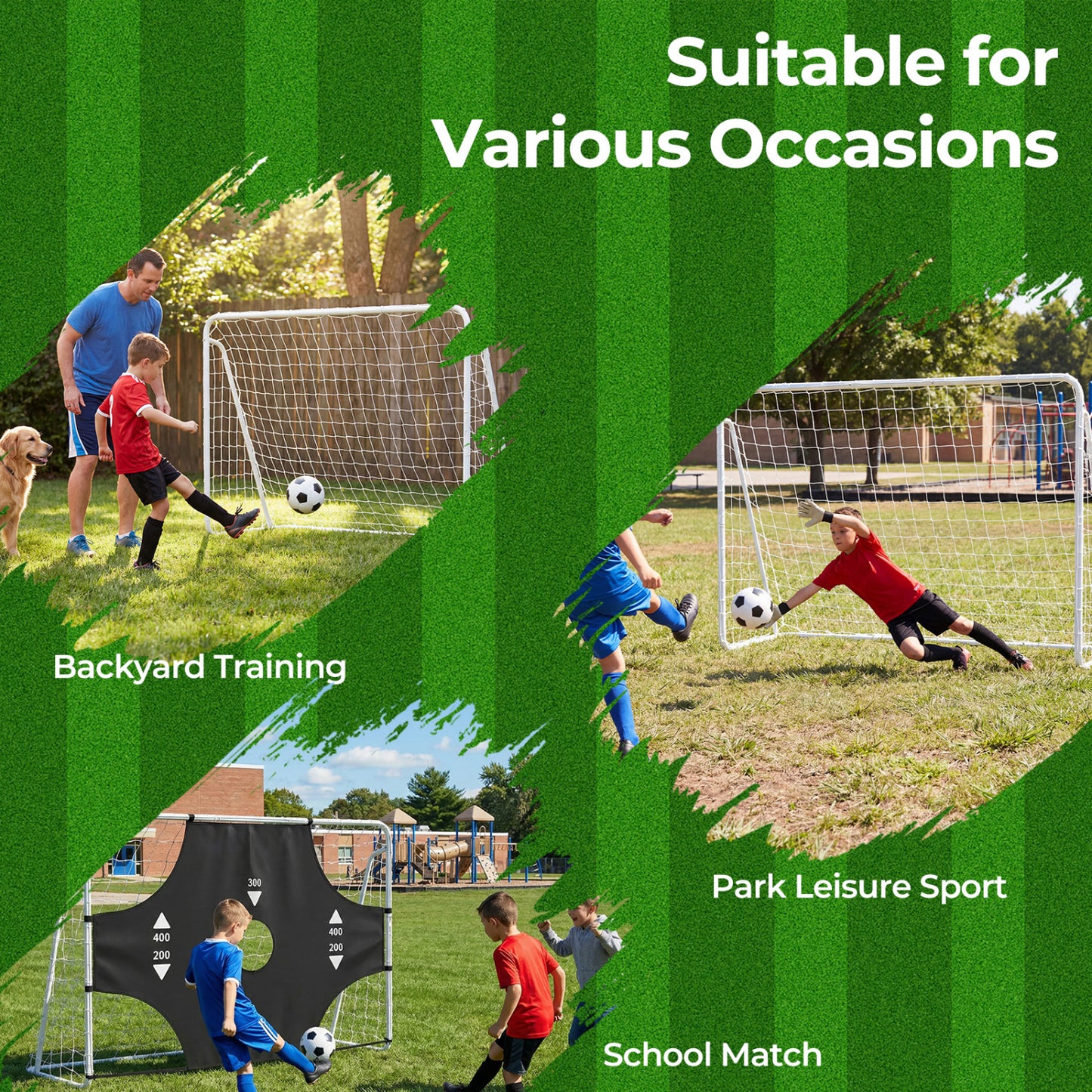 7 Ft X 5 Ft Soccer Goal Set, Football Net With Removable Target Cloth Sport Equipments at Gallery Canada