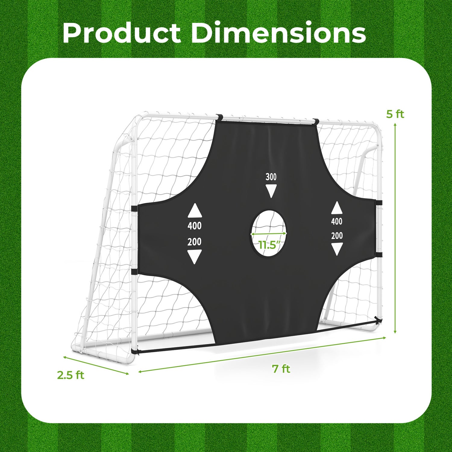 7 Ft X 5 Ft Soccer Goal Set, Football Net With Removable Target Cloth Sport Equipments at Gallery Canada
