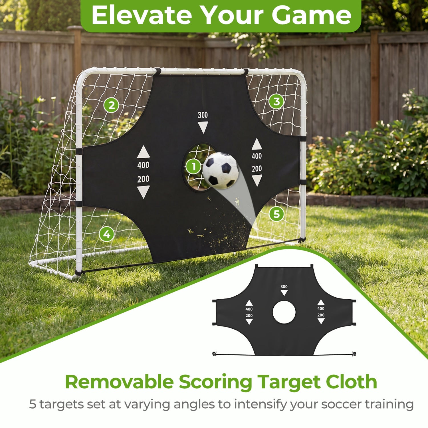 6 ft x 4 ft Soccer Goal Set, Football Net, Removable Target Cloth Sport Equipments at Gallery Canada