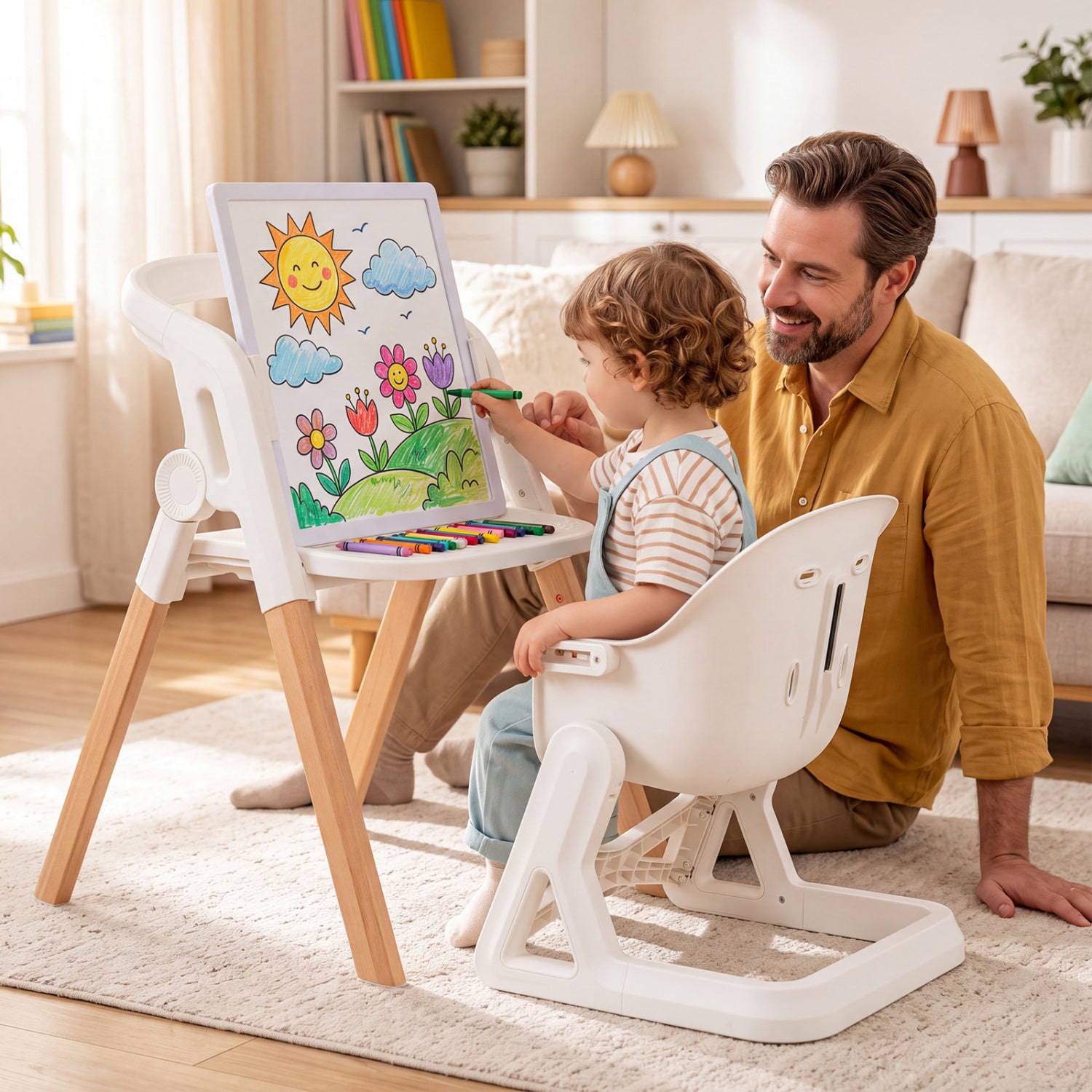 7-in-1 Convertible Baby High Chair, Adjustable Tray, Beige High Chairs at Gallery Canada