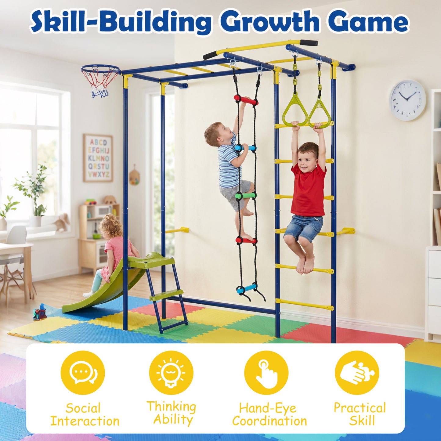 7-In-1 Indoor Jungle Gym For Toddlers