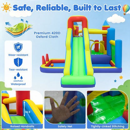 7-in-1 Inflatable Bounce House, Slide, Ball Pit, 680W Blower Bounce House at Gallery Canada