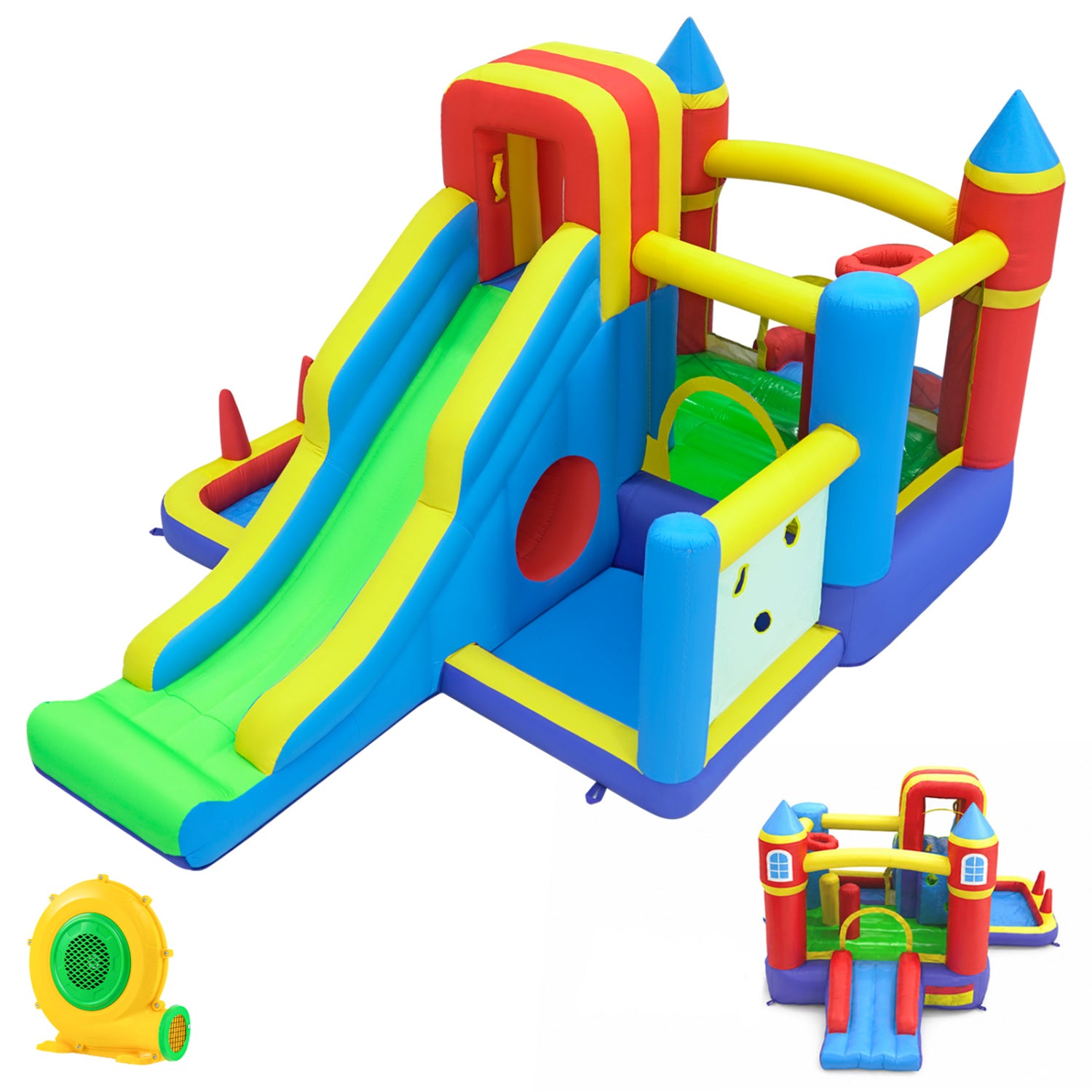 7-in-1 Inflatable Bounce House, Slide, Ball Pit, 680W Blower Bounce House Options at Gallery Canada