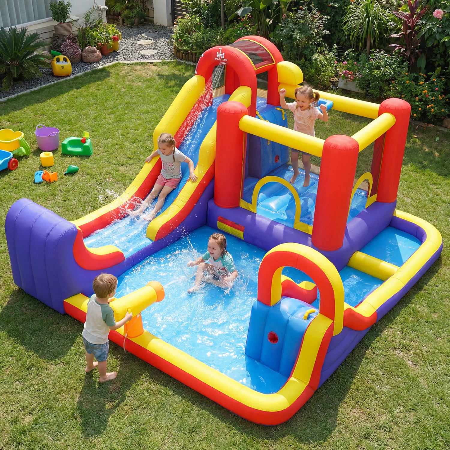 7 In 1 Outdoor Inflatable Bounce House, Water Slides, Splash Pools, Red Bounce House at Gallery Canada
