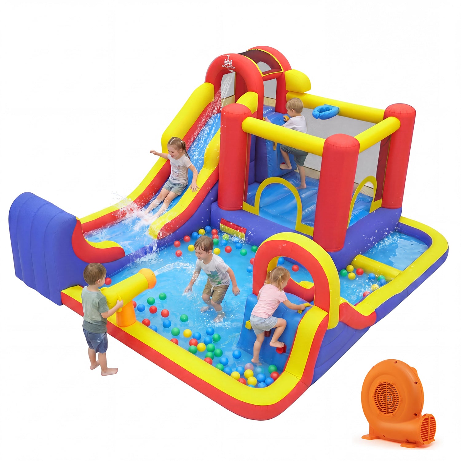 7 In 1 Inflatable Bounce House With Water Slides, Splash Pools, 680W Blower, Red Bounce House at Gallery Canada
