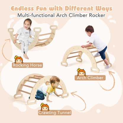 7-in-1 Pikler Triangle Set with 6-Piece Foam Blocks for Toddlers Indoor Playground, Multicolor Climbers & Slides at Gallery Canada