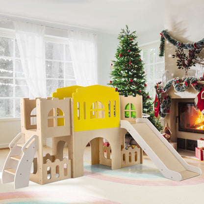 7-in-1 Toddler Slide Set for Kids with Climber and Basketball Hoop, Multicolor Climbers & Slides at Gallery Canada