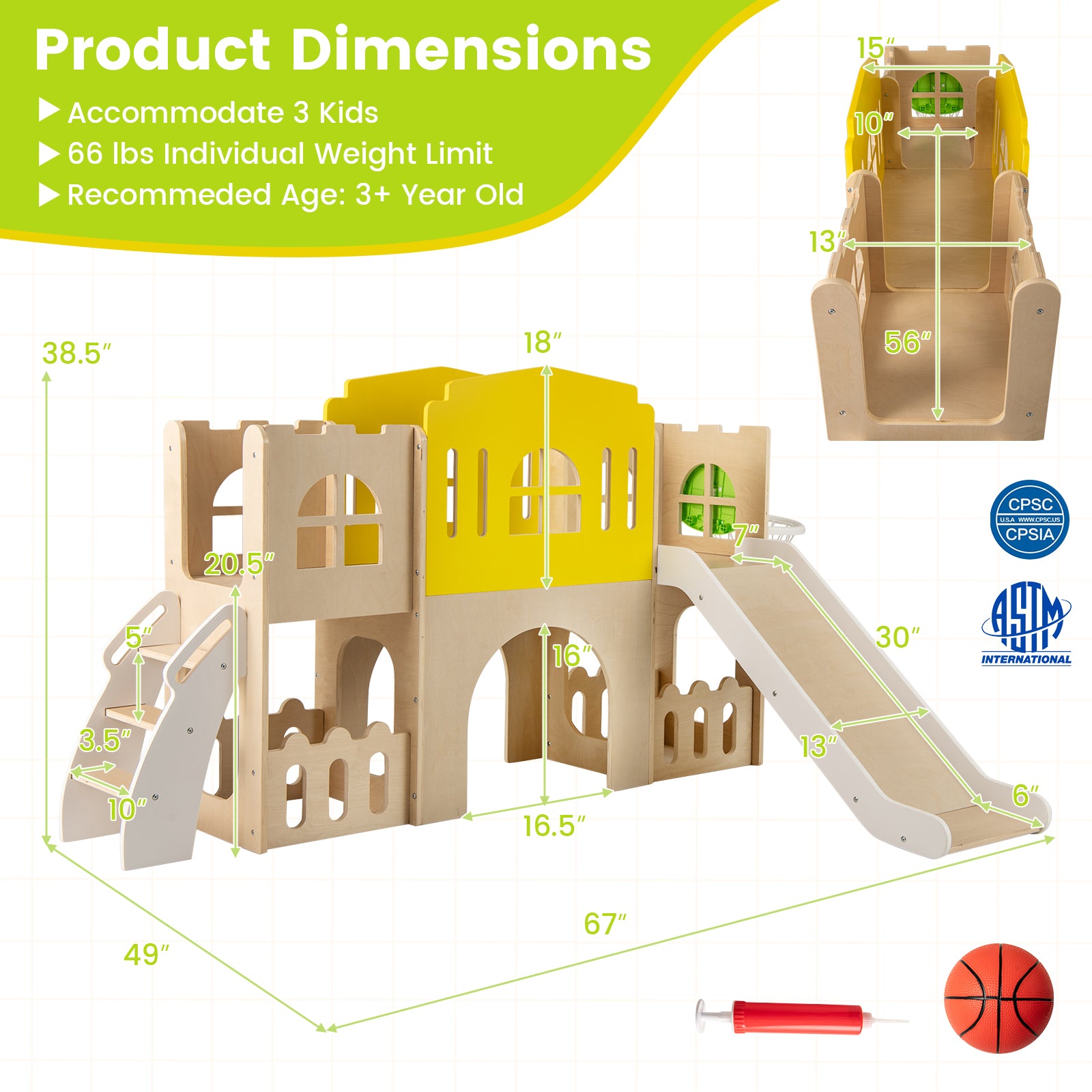 7-in-1 Toddler Slide Set for Kids with Climber and Basketball Hoop, Multicolor Climbers & Slides at Gallery Canada